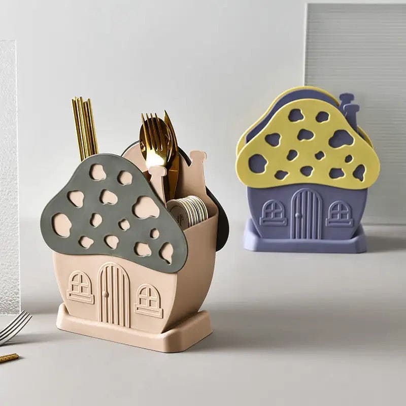 Mushroom Drying Cutlery Basket, Kitchen Tableware Storage Rack Cutlery Holder, Multifunctional Kitchen Sink Box, Hollow Drainer Spoon Fork Holder Mushroom Drying Cutlery Basket, Kitchen Tableware Storage Rack Cutlery Holder, Multifunctional Kitchen Sink Box, Hollow Drainer Spoon Fork Holder